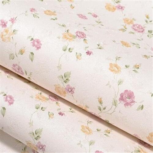 Wellyu Idyllic pink purple floral small dormitory bedroom clothing shop wallpaper romantic girl room wedding room wallpaper