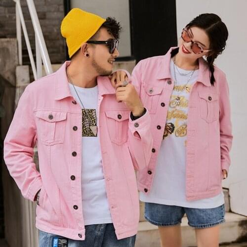 Plus Size 5XL 6XL 7XL 8XL Womens and Mens Denim Jacket Spring Autumn Short Coat Pink Jean Jackets Fat Casual Loose Outerwear