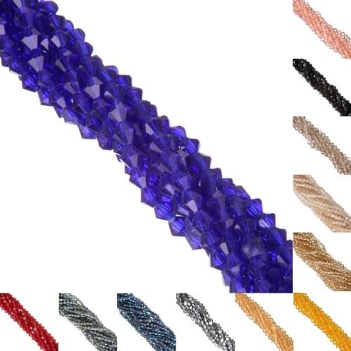 LNRRABC 110ps 4mm DIY/Handmade Beads Glass Faceted Loose Bicone Spacer Beads Jewelry Making Bracelet Necklace
