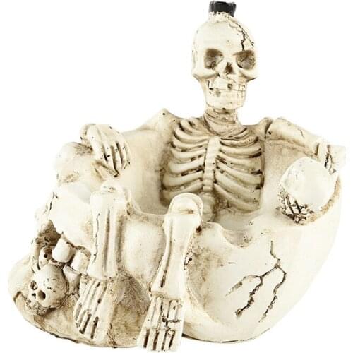Moquerry Creative Skeleton Skull Head Ashtray Holder Skull Skeleton Head Resin Art Ashtray Party home decor Halloween
