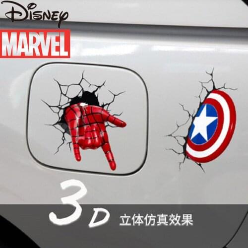Disney Car Scratch Block Car Sticker Personalized 3D Effect Sticker Avengers Body Creative Sticker