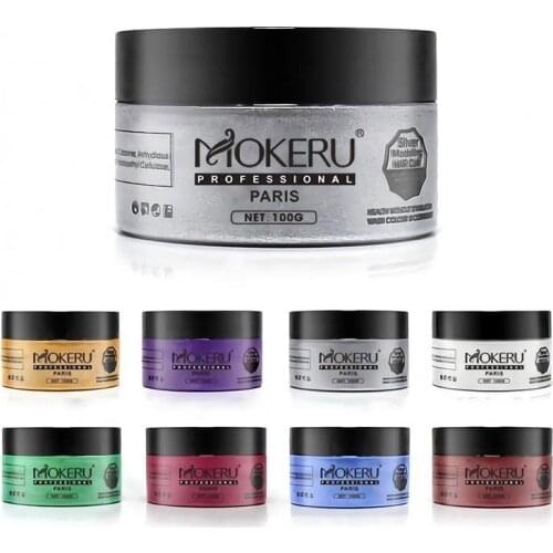 100g Natural Hair Wax Temporary Hair Dye Long Lasting Pomade Strong Hiar Cream Hair Gel Wax Men Disposable Hair Styling Wax