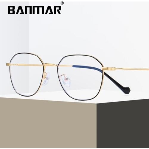 BANMAR Glasses Frame Men Women Metal Anti Blue Rays Computer Eyeglasses Goggles Radiation Resistant Reading Optical Eyewear 1910