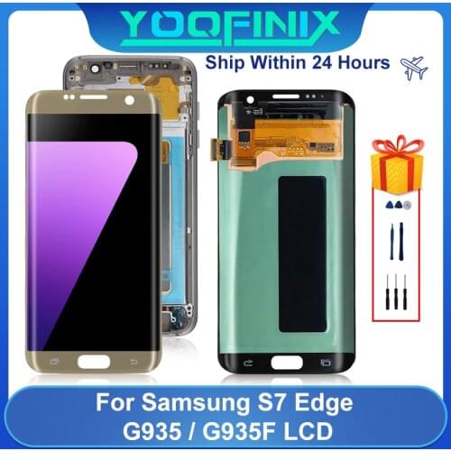 Original For Samsung Galaxy S7 Edge LCD SM-G935F G935W8 G935L G9350 Display LCD Touch Screen Digitizer Display Replacement Parts