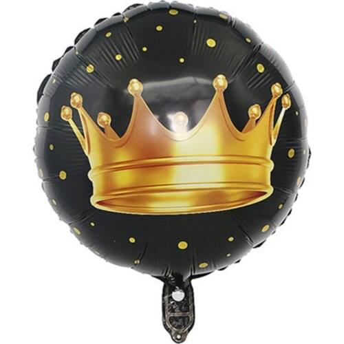45*45CM New Christmas Birthday Decoration Golden Crown Ball Floating Aluminum Film Balloon Baby Birthday Party Decoration