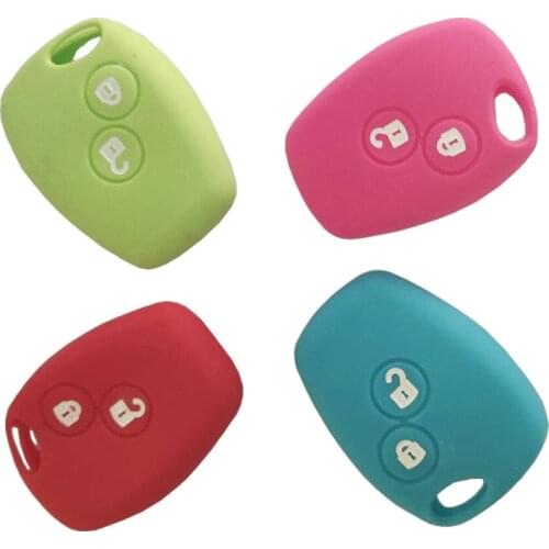 2 Buttons Silicon Car Key Covers For Renault Logan DACIA Clio Twingo Kangoo Remote Key Protecting Bag