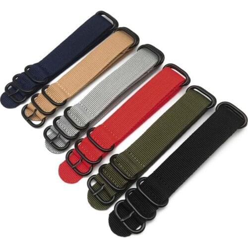 Heavy Duty James Bond Nylon NATO Watchband Strap 20mm 22mm 24mm Watch Band Zulu Strap Stainless Steel Ring Buckle Canvas Army