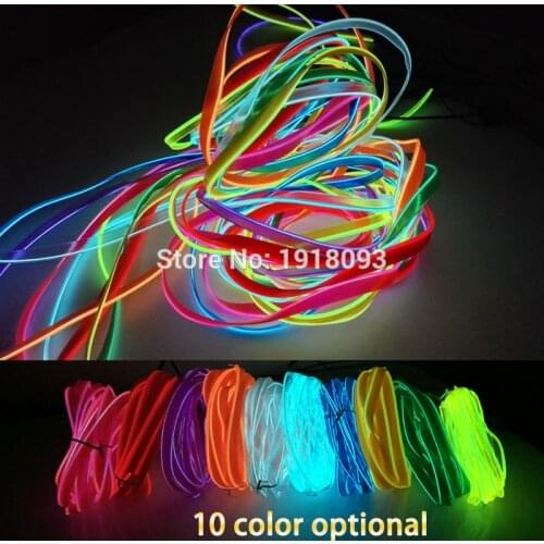 LED Strip EL Wire Tube Rope Flexible Neon Light 2.3mm-skirt 1-25 Meter 10Color Select Car Inside Decoration