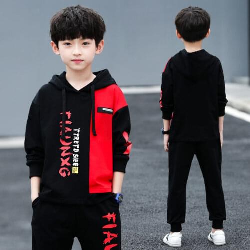 2021 New Kids Clothing Sets Spring and Autumn Boy Clothes Childrens Sports Sweater + Pants 2PCS Sets for 4 6 7 8 10 12 Years