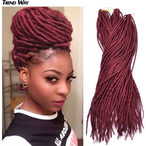 TrendWay Ombre Synthetic Dreadlocks Hair Extensions Pure Color Braiding Hair Pink Black White Dreadlocs Crochet Braids For Women