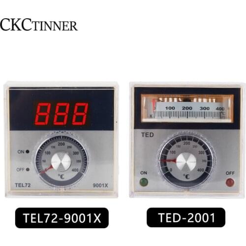 Pointer Temperature Controller K Type E Type Digital Thermostat TED-2001/TEL72-9001X 400 Celsius 220VAC 72*72mm