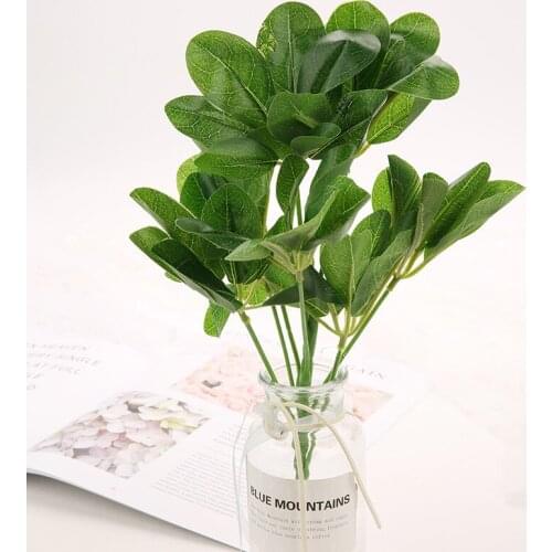 Home Decoration Plastic Plant Artificial Flowers dries Branch Large Feaf Wedding