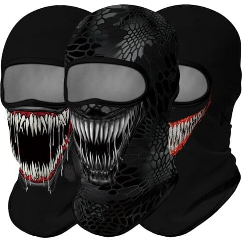 Venom Balaclava Breathable Masque Punisher Bandana Mascarillas Eddie Brock Neck Gaiter Cycling Face Mask Hiking Scarfs Headband