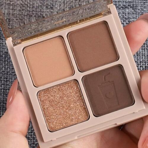 VIBELY Fashion 4Colors Shimmer Diamond Eyeshadow Matte Glitter Eye Shadow Palette Beauty Makeup Kit Female Cosmetic Set