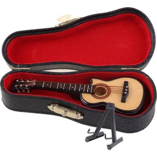 WXTF 10cm Toy Acoustic Guitar Scale Model Home Office Desk Decor Ornaments Gifts