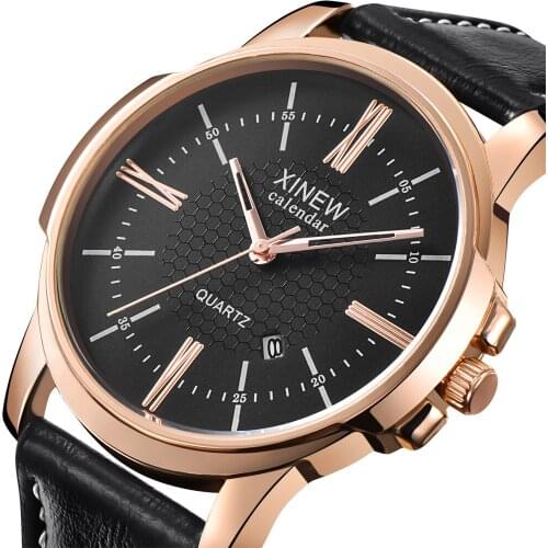 Мужские часы с кожаным ремешком XIRHUA China At AliExpress