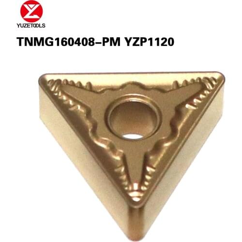 YUZETOOLS 10pcs TNMG160404-PM YZP1120 CNC Turning Cutte Lathe Semi Finish Machining Steel Tungsten Carbide Inserts