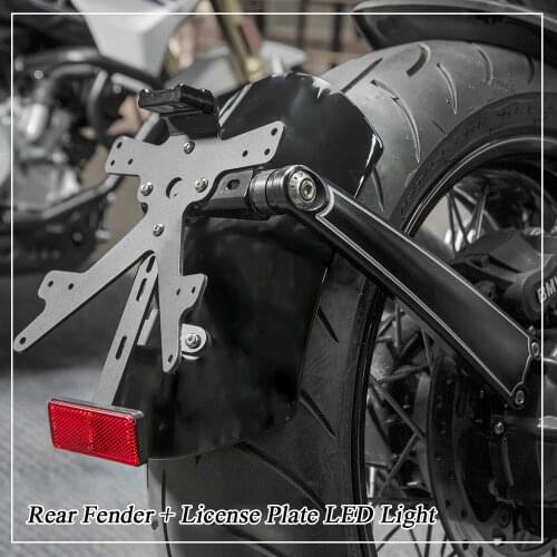 Rear Fender Mudguard Side Arm License Plate Support LED for BMW R Nine T R9T Pure Racer Scrambler 2014 2015 2016 2017 2018 2019