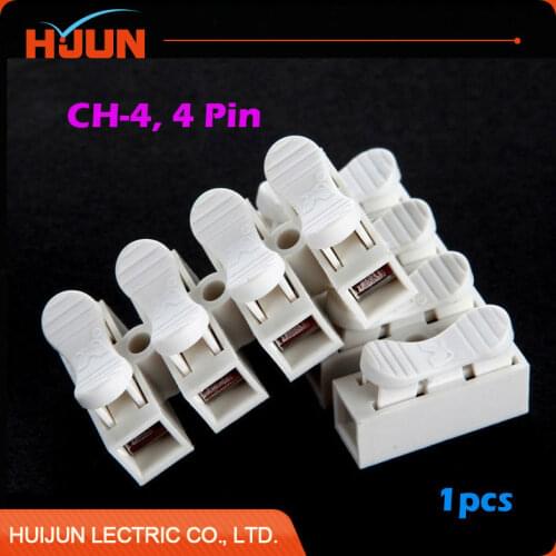 1pcs 4 Pin 10A Push Quick Cable Connector Universal Reuseable Clamp Wire Terminal Wiring 250V CH-4