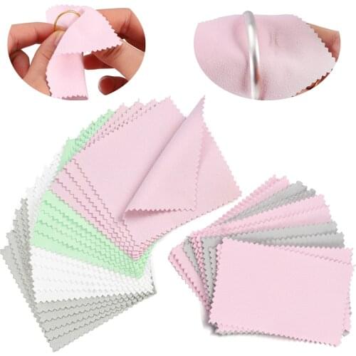 10/20/50Pcs Clean Cleaning Cloth Polishing Wiping Cloth for Silver Gold Platinum Jewelry Anti Tarnish Jewelry Tools