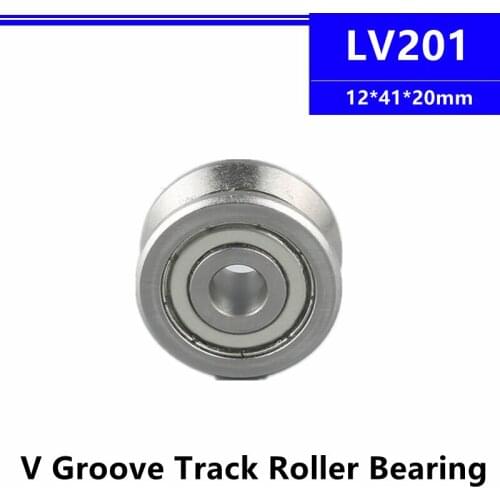 10pcs LV201 LV201ZZ LV201-2RS 12*41*20mm V Groove Track Guide Wheel Roller Bearing Pulley 12x41x20mm