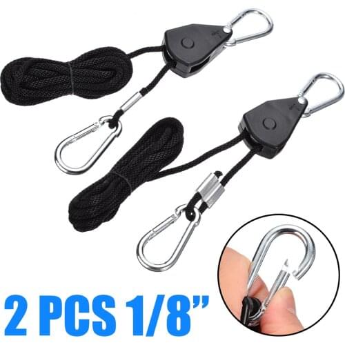 2pcs 1/8 Inch Adjustable Rope Ratchet Hanger LED Alloy Hook Plastic Pulley Light Parts Mayitr