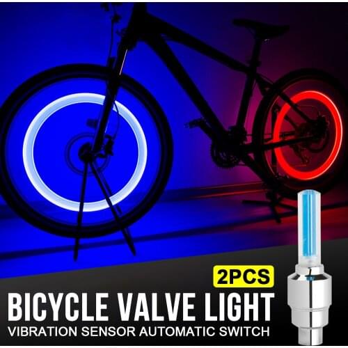 2PCS Bicycle LED Flash Light Tire Valve Cap Decoration Light Mountain Road Bike Cycling Tyre Wheel LED Neon Lamp Cover Wheel
