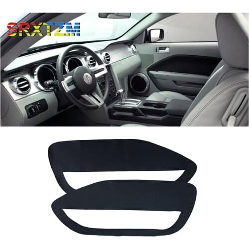 2PCS Auto Microfibre Leather Door Armrest Cover For For Ford Mustang 2005 - 2009 Car Interior Door Panel Protective Stickers