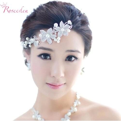 2016 Hight quality Women Wedding Pearl Tiaras Jewelry Fashion Crystal Hair Accessories Flowers Pearl Hairpin for Bridal RE184