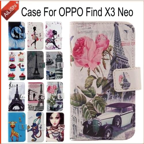 AiLiShi Case For OPPO Find X3 Neo Luxury Flip PU Painted Leather Case OPPO Exclusive 100% Special Phone Cover Skin+Tracking