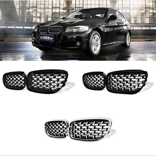 A Diamond Style Car Racing Grill for BMW E90 E91 318i 320i 325i 3 Series 2005-2012 Front Kidney Replacement Grilles Car Styling