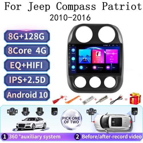 2 din android 9.0 For JEEP compass Patriot Android 2010 2011-2016 Car Radio Multimedia Player WIFI Navigation gps bt radio video