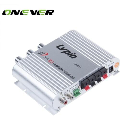 Onever Car Amplifier 12V Mini Hi-Fi 2.1 Car Amplifier MP3 MP4 Stereo Player Audio Auto Sound Amplifier Subwoofer