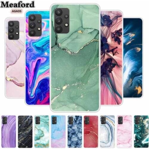 For Samsung A32 4G 5G Case TPU Marble Phone Case for Samsung Galaxy A32 A 32 Case Cartoon Silicone Coques for A32 SM-A325 2021