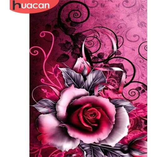 HUACAN Full Square/Round Diamond Painting Flower Pictures Of Rhinestones 5D DIY Diamond Embroidery Sale Mosaic Decortion