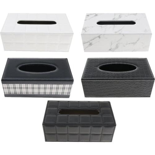 PU Leather Tissue Box Paper Home Car Phone Holder Dispenser Organizer for Home Living Room R=Tabletop Decor Car Office Use