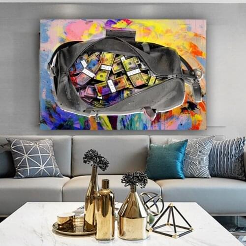 Canvas Painting Secure The Bag Oil Painting Money Posters And Prints Wall Art Picture For Living Room Home Decor No Frame