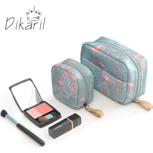 Dikaril Mini Solid Color Flamingo Cosmetic Bag Cactus Travel Toiletry Lipstick Storage Beauty Makeup Bag Cosmetic Bags Organizer