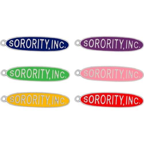 Colorful Enamel Metal SORORITY INC Nameplate Pendant for greek society Jewelry DIY Accessories customizable