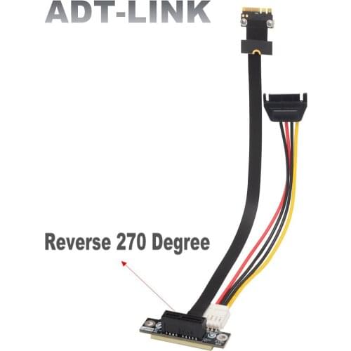 M.2 WIFI（A.E Key)To PCI Express x1 Adapter For Audio Card Wireless LAN Card Reverse 270 Degree GPU Riser Extension Cable Jumpers