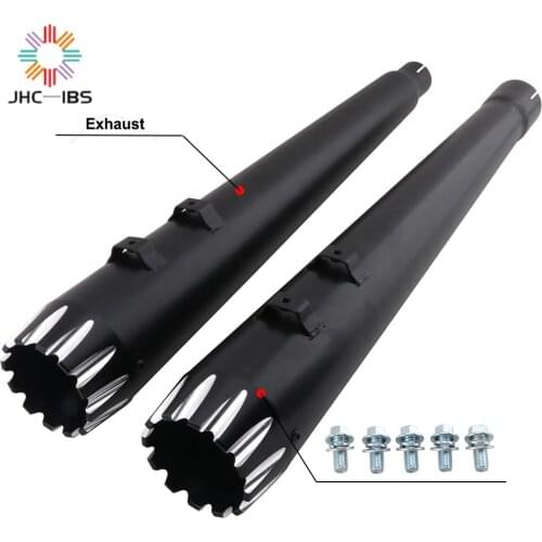Motorcycle 4" Megaphone Exhaust Pipes Mufflers Slip-On For Harley 2017-2020 Bagger Touring Models Road King Street Electra Glide