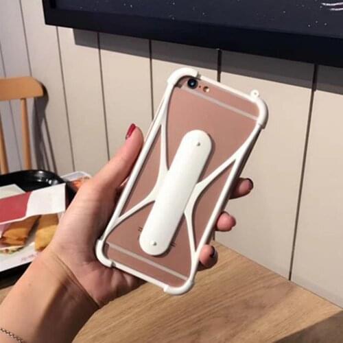 Soft Silicone Universal Phone Bumper Frame Case with Holder for Samsung iPhone