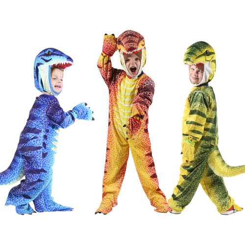 New Kids Boy Triceratops Costume Little Boys Christmas T-Rex Costume Cosplay Dinosaur Jumpsuit Funny Halloween Costumes for Kids