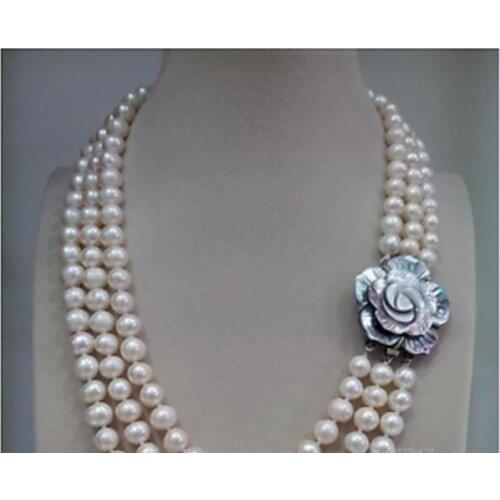 Charming new design natural 9-10mm south seas white necklace 17inch earring