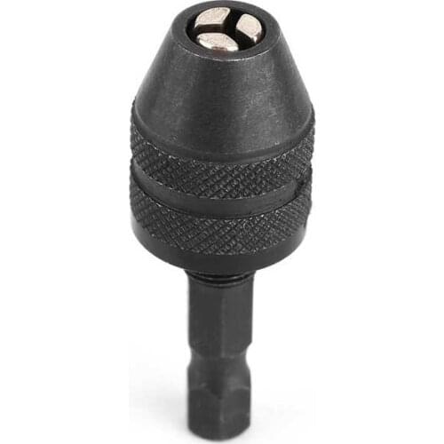 1/4in Keyless Drill Bit Chuck Hex Shank Adapter Converter 0.3 to 3mm SG