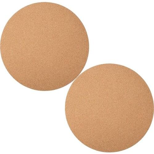 2 Pcs Of Cork Coasters,Round Cork Mats,Cork Mats,Absorbent Flower Pot Trays,Suitable For Kitchen And DIY Craft Supplies-ABUX