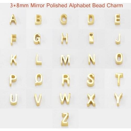 Stainless Steel Initial Charms Name Jewelry 26 Letter DIY Alphabet Pendant Charms for Necklace Bracelet Earings Making Wholesale