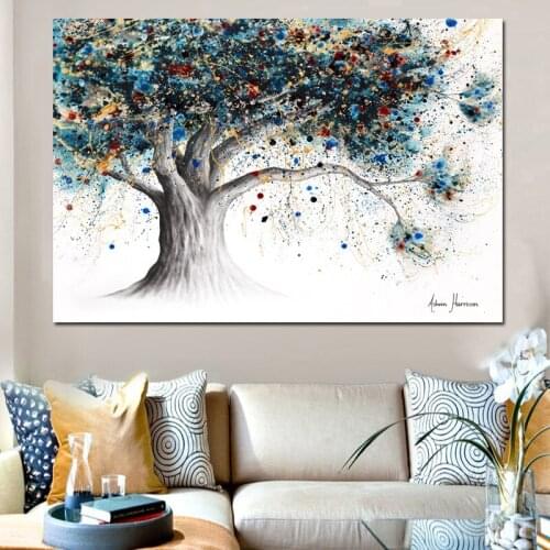 Canvas Posters And Prints Colorful Tree Plants Landspace Pictures Home Wall Paintings For Living Room Decoration Framework Artwo