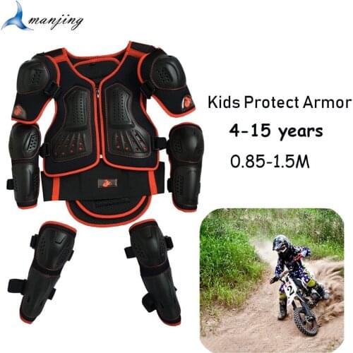 Height 0.85-1.7M Child Youth Kids Body Protect Armor Motocross Riding skating Chest Spine Knee Elbow Armour Drop Resistant