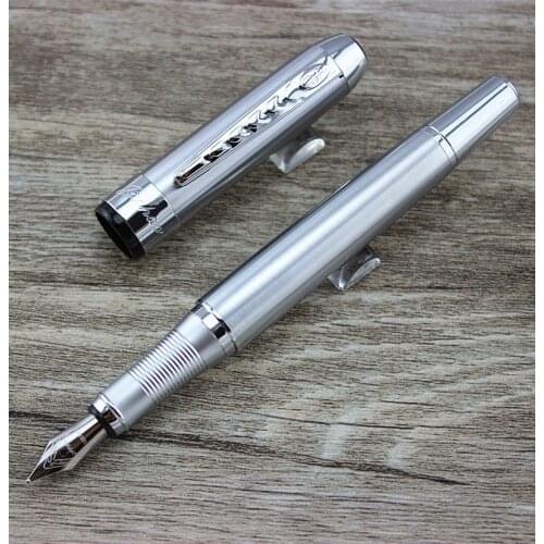 Top selling Silver Fountain Pen JINHAO 250 F Nib Silver Trim Removable Ink Converter